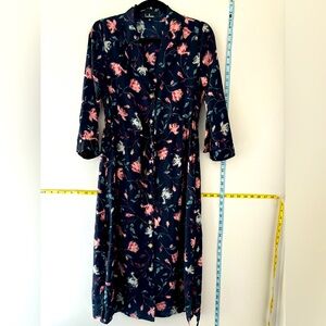 Floral Button Down Dress With Pockets